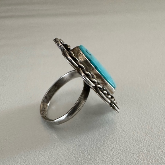 Silver turquoise ring. Size 5. Source Unknown - Picture 6 of 9
